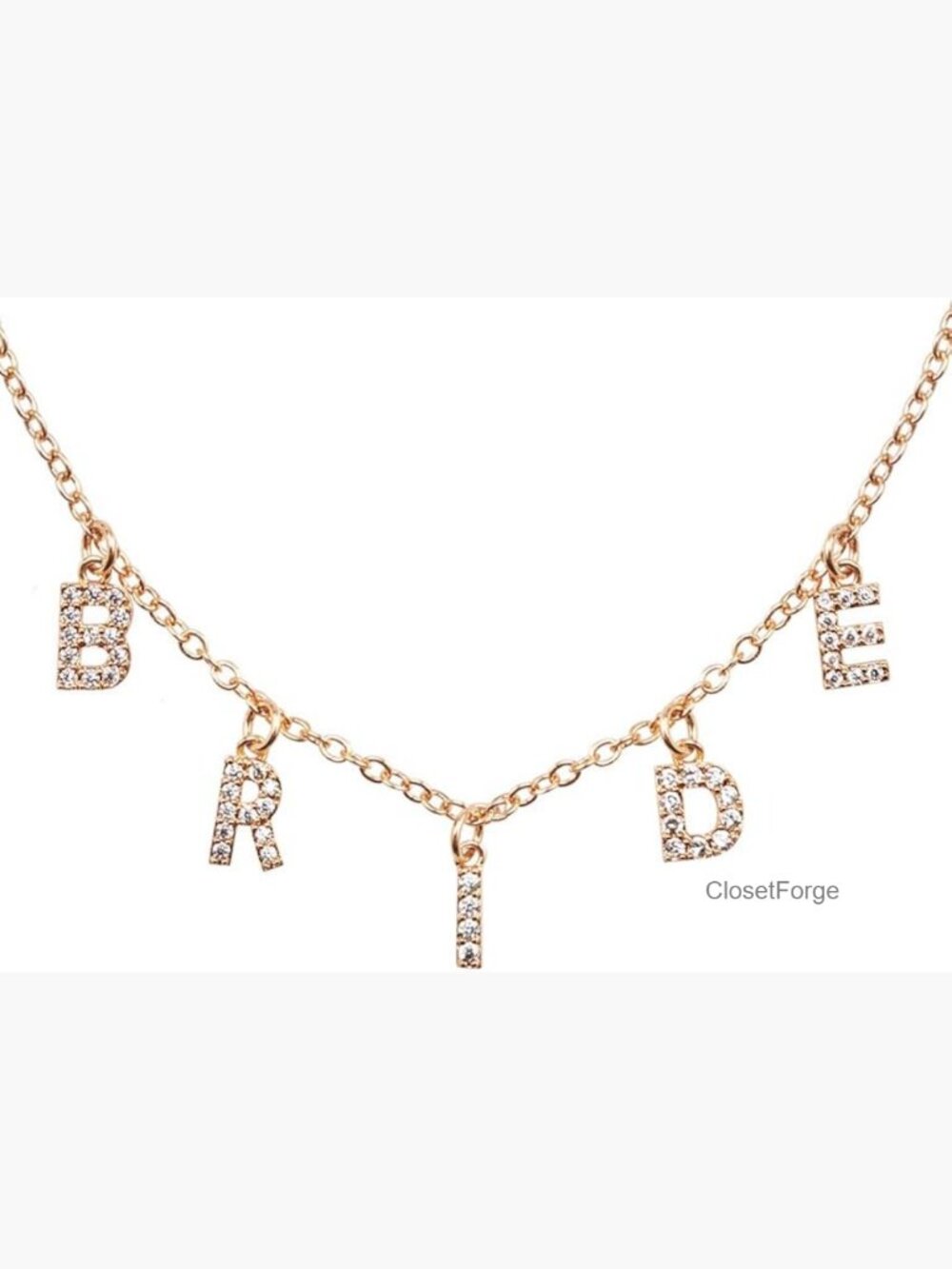 14" Gold Pave Cubic Zirconia Bride Necklace Choker with Extender